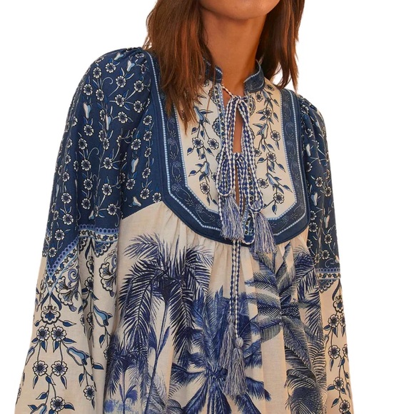 Farm Rio Palm Tree Beach Off-White Mini Dress NWT - Picture 14 of 15